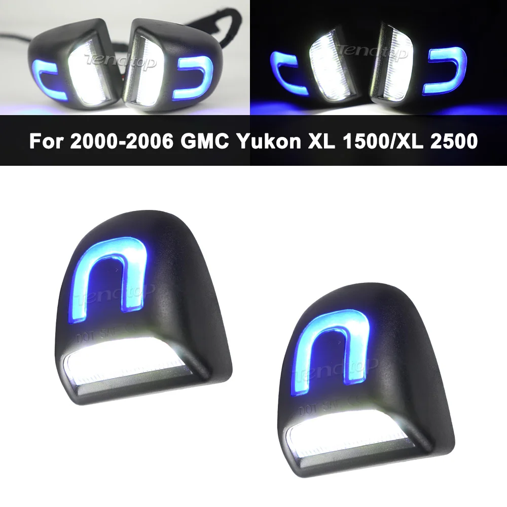 2PCS Red White LED License Plate Lights For Chevrolet Silverado GMC Sierra 1500 2500 3500 Truck Rear Bumper Number Light