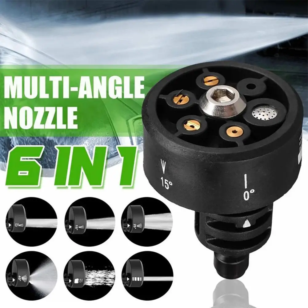 6-in-1 automatisch verstellbare Hochdruck-Universaldüse 1/4 Zoll Düse Home Car Wash tragbare Wasserpistole Schlauch Zubehör Werkzeuge