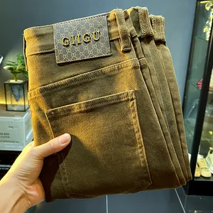 Skinny jeans elastik-yeşil-zeytin-erkek-dar kesim pantolon ve skinny jeans, uygun fiyatlı lüks, moda, üst düzey, sonbahar, kış, 2022 için yeni zeytin yeşili pantolonlarda 12 büyük satış-8 numara