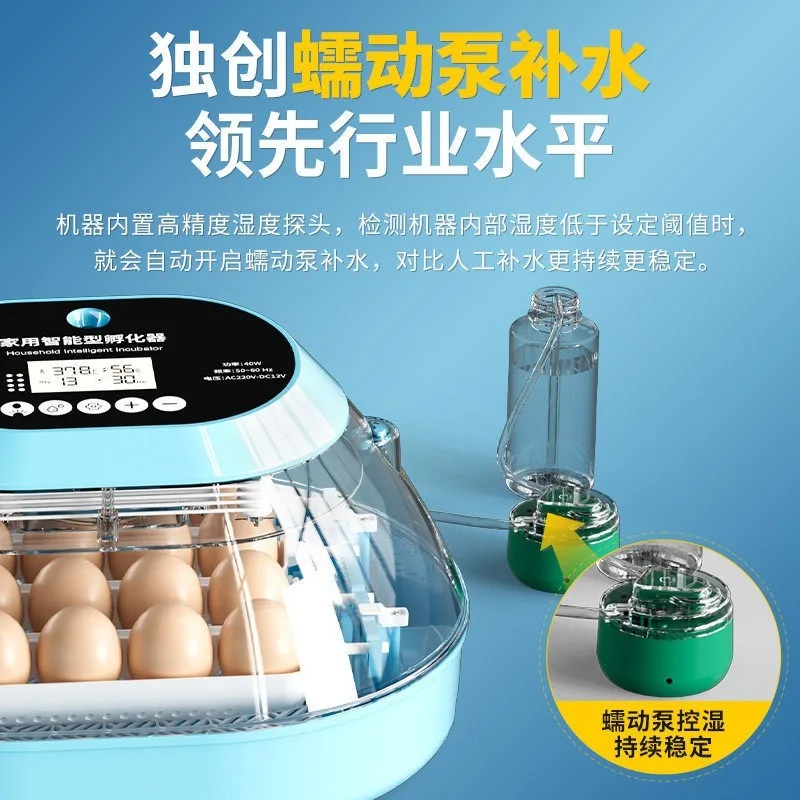 Rutin Automatic Chicken Egg Incubator Smart Mini Household Poultry Parrot Hatcher Digital Egg Incubator