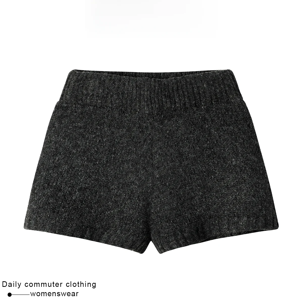Coshehkg High Waist Knitted Slim Fit Casual Pants Women's Winter Fashionable Versatile Base Layer Shorts Commute Suitable