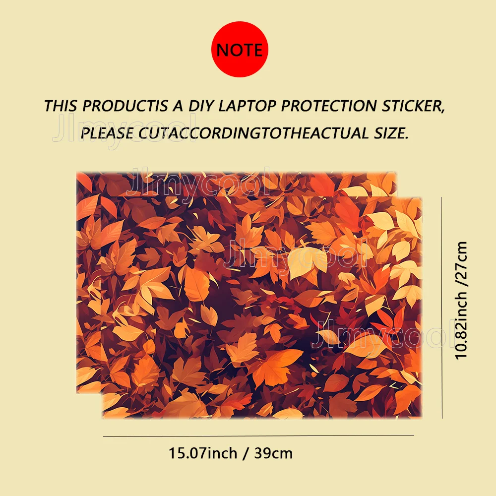 2Pieces Fallen Leaves Vinyl Laptop Sticker Self-adhesive Case for HP Lenovo Apple ASUS Easy To Install Waterproof