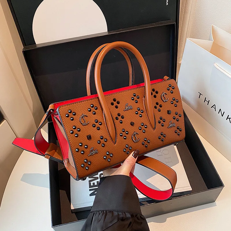 

2025 Vintage Crochet Tote Bag for Women, Spacious Boho Beach Bag & Casual Shoulder Purse, Lace-up Underarm Shopping Bag