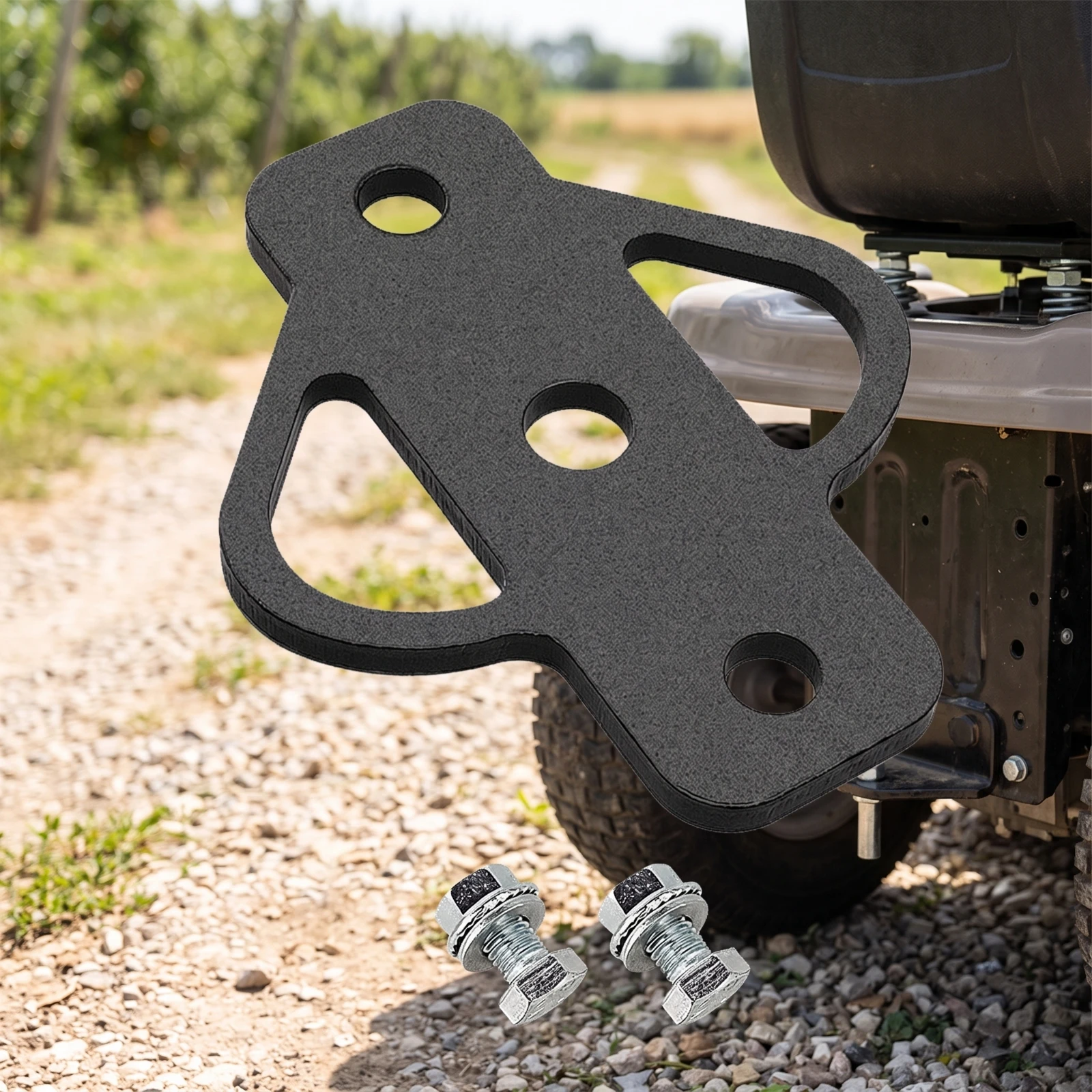 Trailer Hitch Adapter Plate Bolt-on Hitch Adapter with Bolts Easy Installation Long-Lasting for Lawn Mower, Garden Tractor
