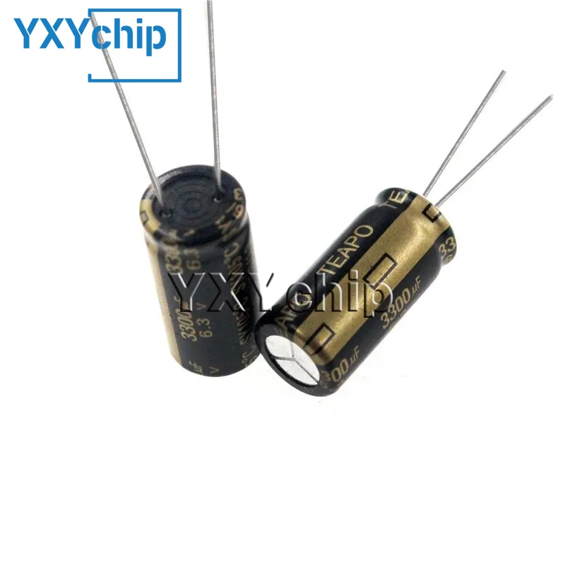 2pcs 3300uF 6.3V 3300MFD 6.3Volt 10*20mm Aluminum Electrolytic Capacitor Radial 3300mf6.3v 3300uf6.3v 6.3v3300mf 6.3v3300uf