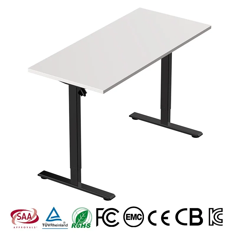 Smart Single Motor Modern Home Office Motorized Standing Desk Custom 47x23 Inch Table Top Power Height Adjustable Desk