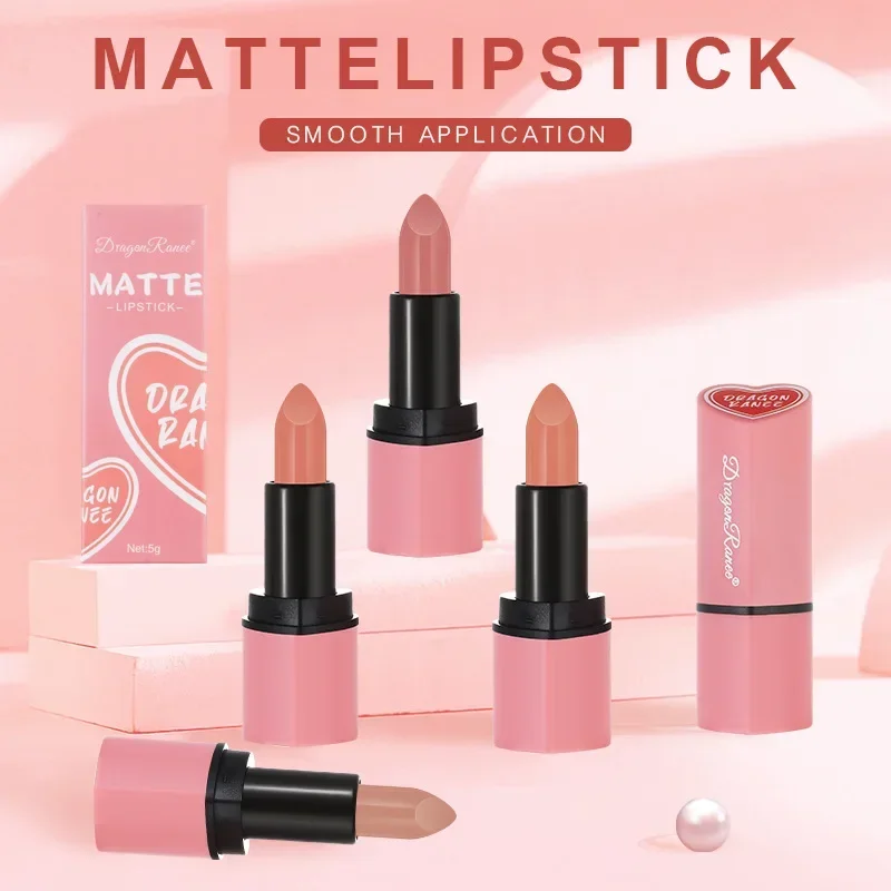 Heallor ลิปสติกหัวใจแห่งความรักที่น่ารัก lipstik Nude Matte กำมะหยี่สีชมพูสีแดงกันน้ำลิปสติกติดทนลิปบาล์มคราบชุดลิปสี mA