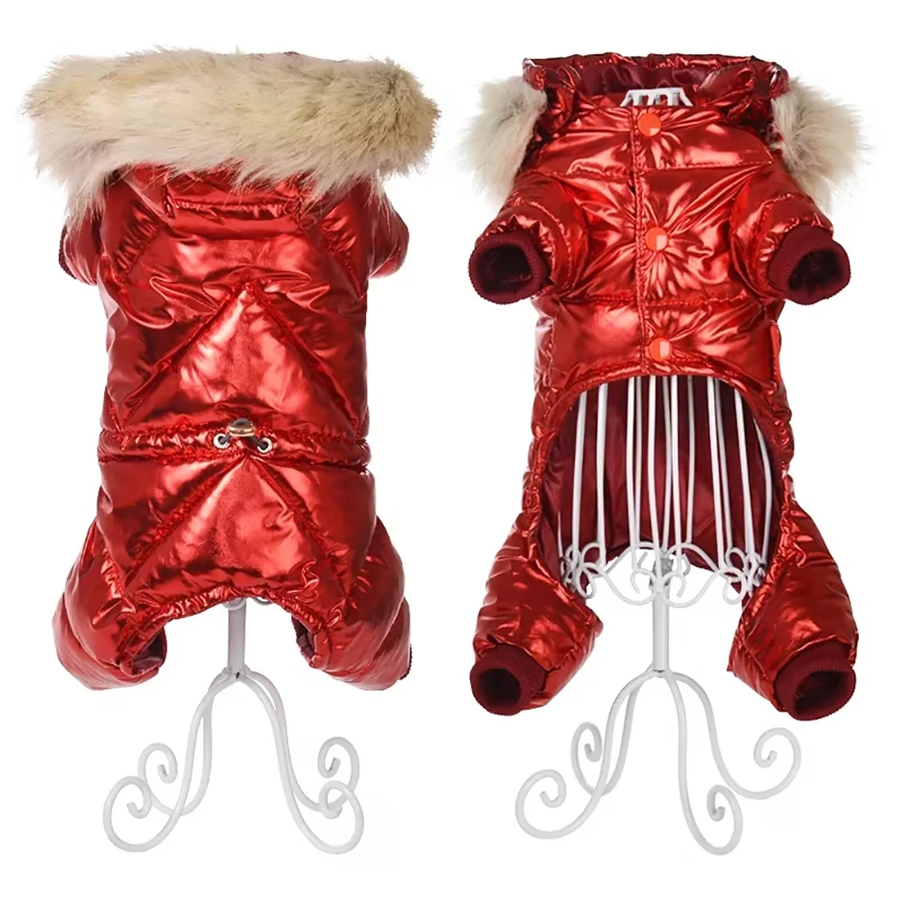 Winddichte Jacke mit abnehmbarer Kapuze, Winter-Warm-Overall für Hunde, Welpen, Chihuahua, French Bulldog, Mantel, Haustierbekleidung, Kostüm – Detail 3