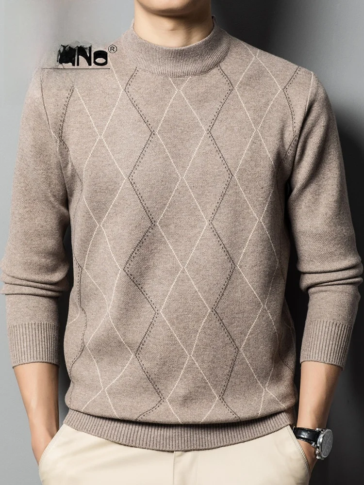 Suéter de Camere Puro Tricotado, Estilo Casual Masculino, Inverno Quente, Gola Alta, Ajuste Solto, Pulôver de Lã Marca TUCANO