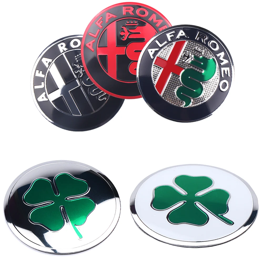 4PCS 56mm Metal Emblem Auto Hub stickers Decoration Styling Auto Accessories For Alfa Romeo 159 156 Stelvio 147 Sportiva GT Mito