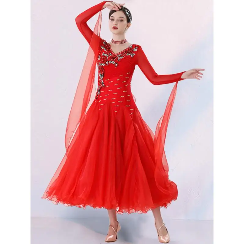 2024 Modern Dance Dress New Ballroom Dance Performance Dress Ballroom Dance Waltz Costumes TM8231