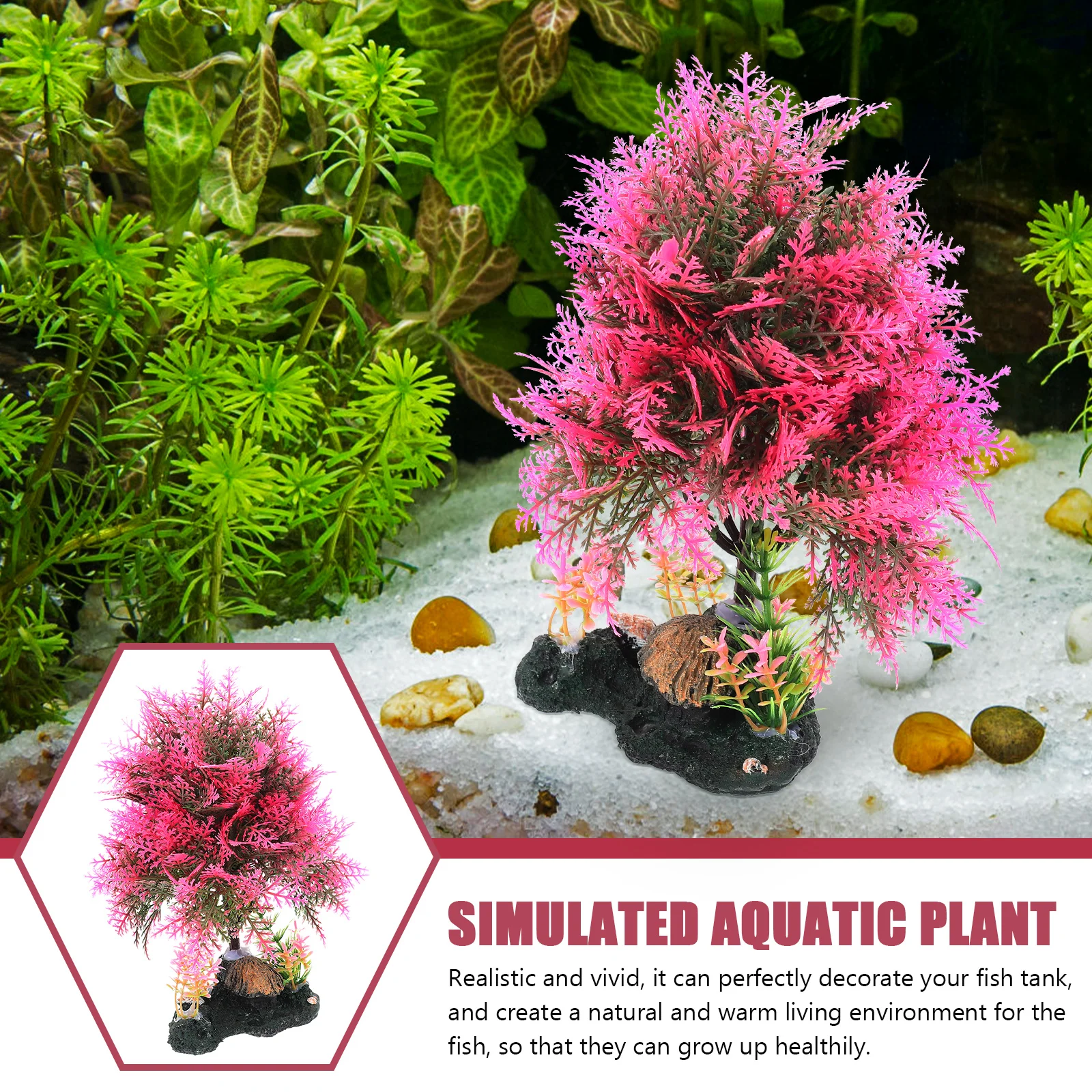 

Stylish Fake Aquatic Plants 3D Simulation Water Grass Aquarium Decor Fish Tank Ornament Vivid Artificial Plant Adornment Safe
