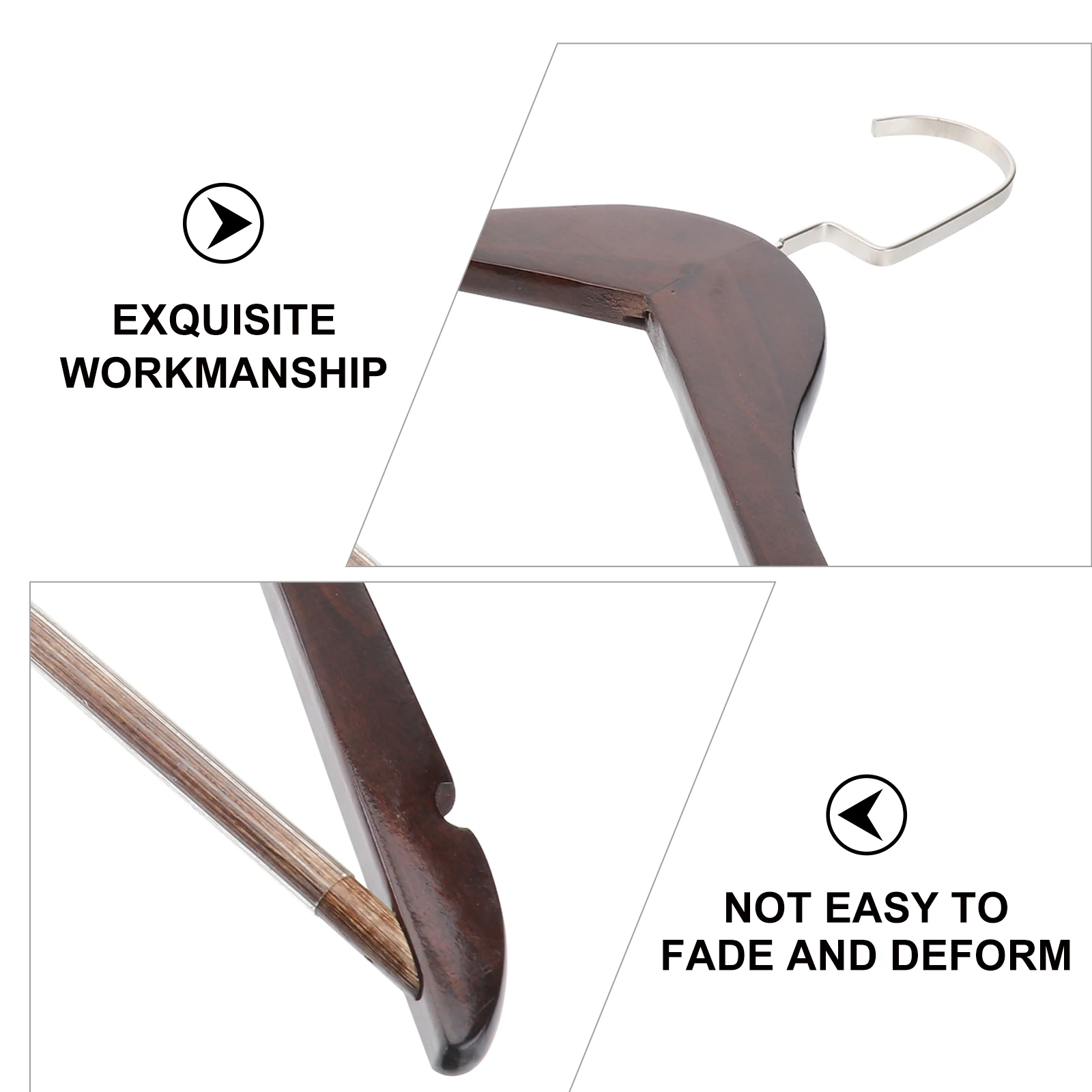 

4 Pcs Wood Solid Wood Hanger Hangers Coat Rack Suit Dress Sweater Clothes ganizer Anti Slip Hook Storage Solution