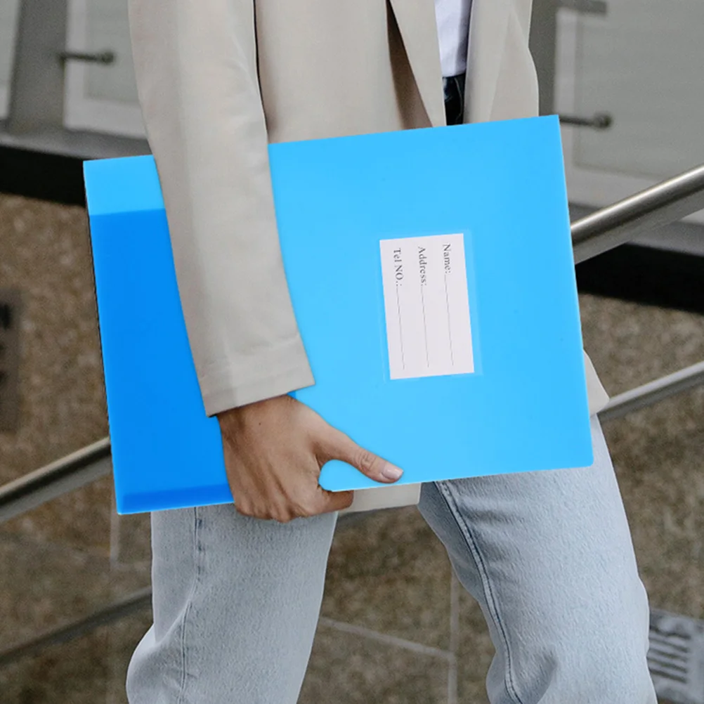 

3pcs A4 PP Plastic File Folders Double Pocket School Office Supplies Blue Transparent Document Organizer Storage
