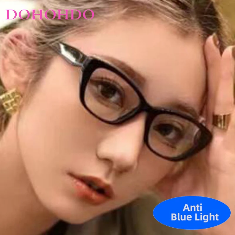 

Fashion Vintage Brand Design Small Frame Cat Eye Blue Light Blocking Glasses Women Men Computer Optical Eyeglasses Lentes Очки