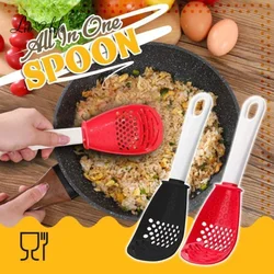 New Multifunctional Kitchen Cooking Spoon Heat-resistant Hanging Hole Innovative Potato Garlic Press Colander Spoon