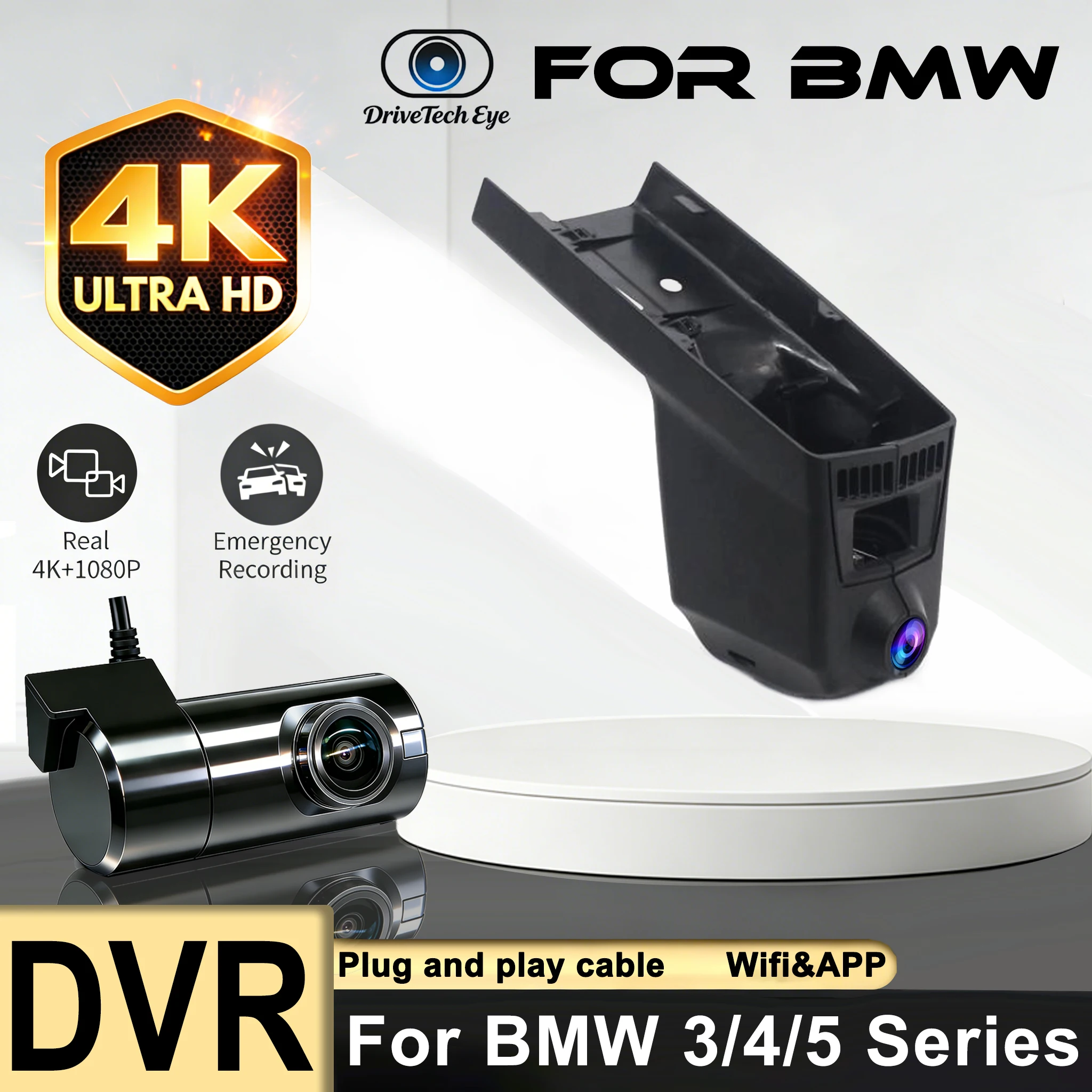 

Plug and Play 4K UHD Wifi Car DVR Camera Dash Cam For BMW 3/4/5Series X3 X5 335i 320i 320d 330d 420d 535i F25 F30 F31 F36 M4 F83