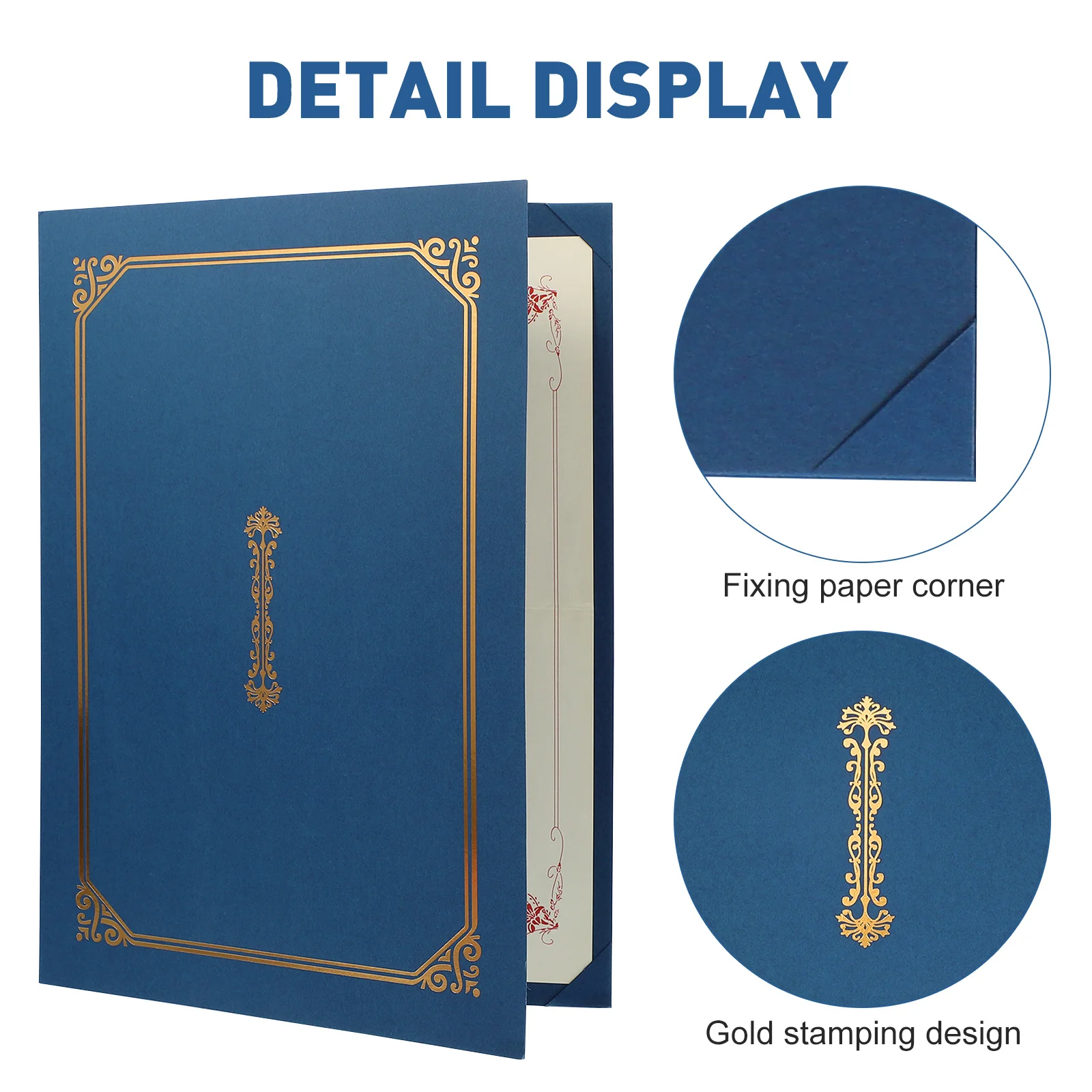

4 pcs A4 Certificate Holder Navy .8X22.5Cm Diploma Cover Document Cover For Award Certificates Paper Certificate Holder