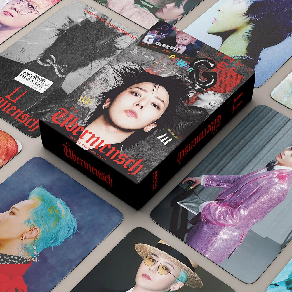 55 pièces/ensemble G-DRAGON idole nouvel Album Übermensch Lomo cartes HD Printd cartes photo haute qualité cartes postales BIGBANG Fans Collection cadeau