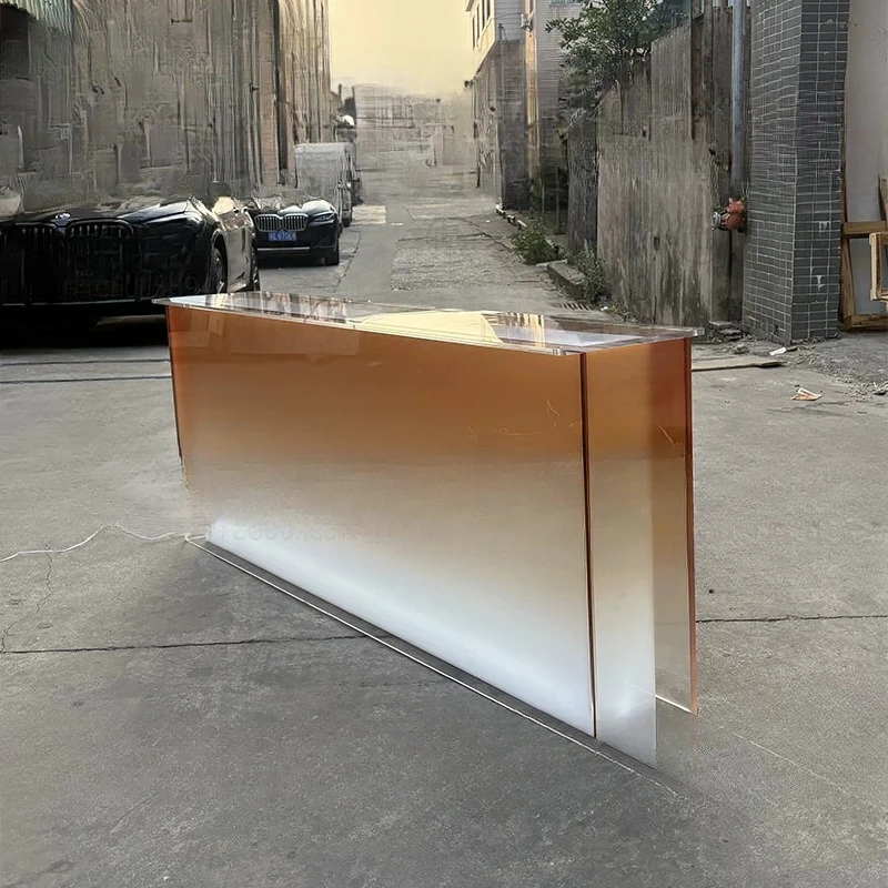 Acrylic luminous table legs villa bar island bar luminous legs matte gradual change stone pattern water ripple light box