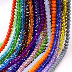 AAA Quality Crystal Glass Faceted Beads 3 4 6 8 10mm Rondelle Spacer Bead Jewelry Making Supply for DIY Beading Projects