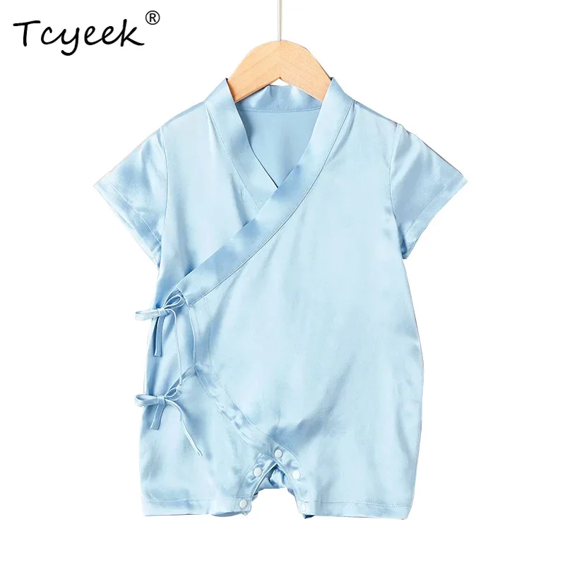 

Tcyeek, 6A, 19 мм, 100% натуральный шелк, детские топы для скалолазания, удобная цельная одежда на шнуровке для новорожденных, лето 2023, осень P47031QC