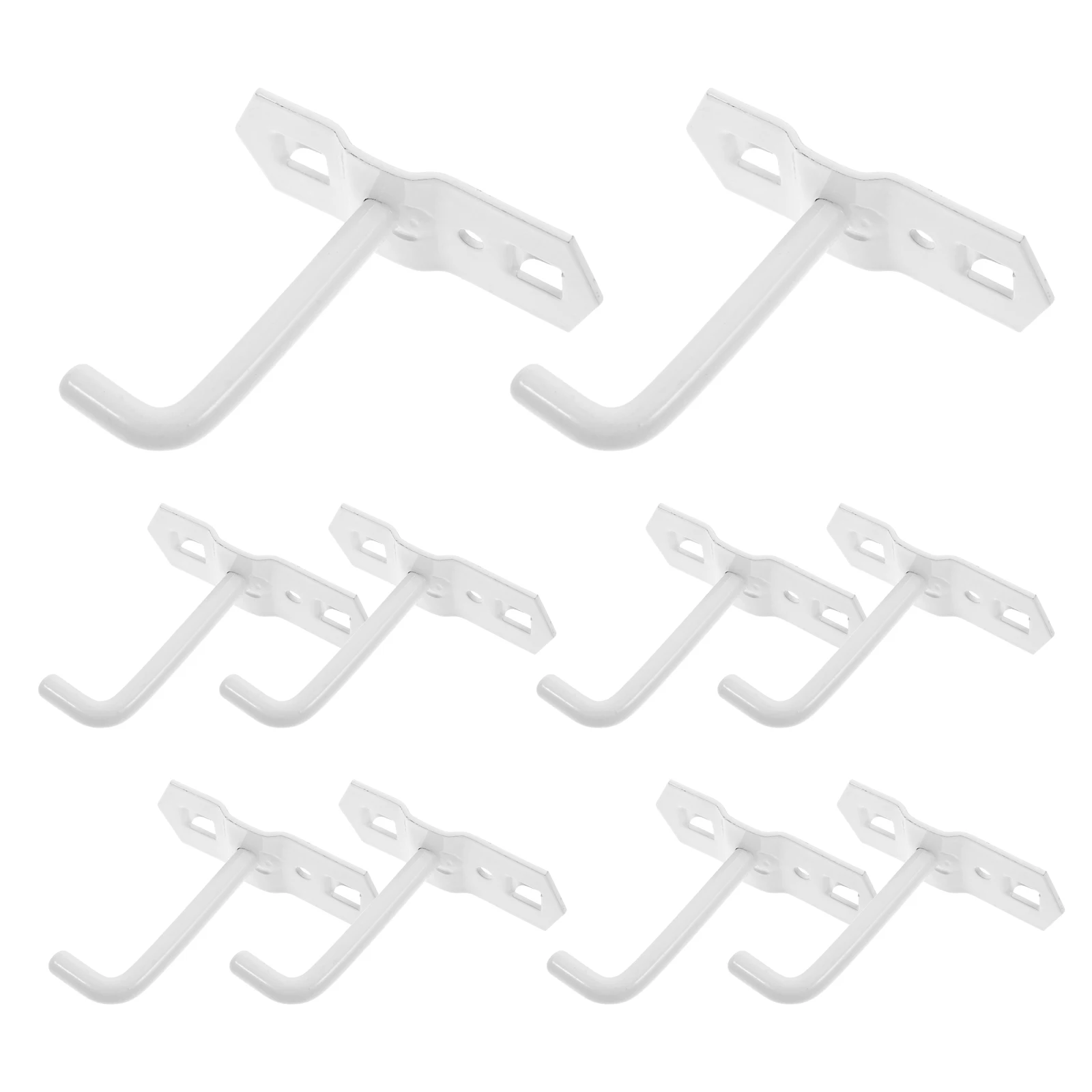 

10 Pcs Square Hole Plate Hook Heavy Duty Shelving Brackets Display Hooks for Wall Iron