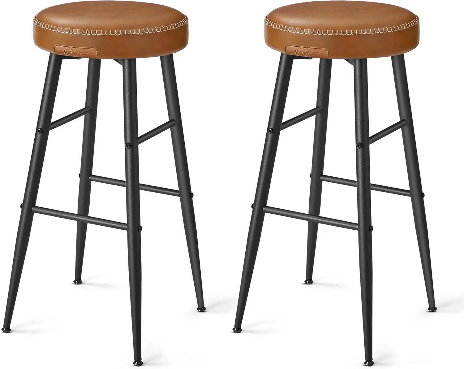 

Набор из 2 современных барных стульев без спинки, высота 30 дюймов, карамельно-коричневый, кухонный остров и сидения для домашнего бара