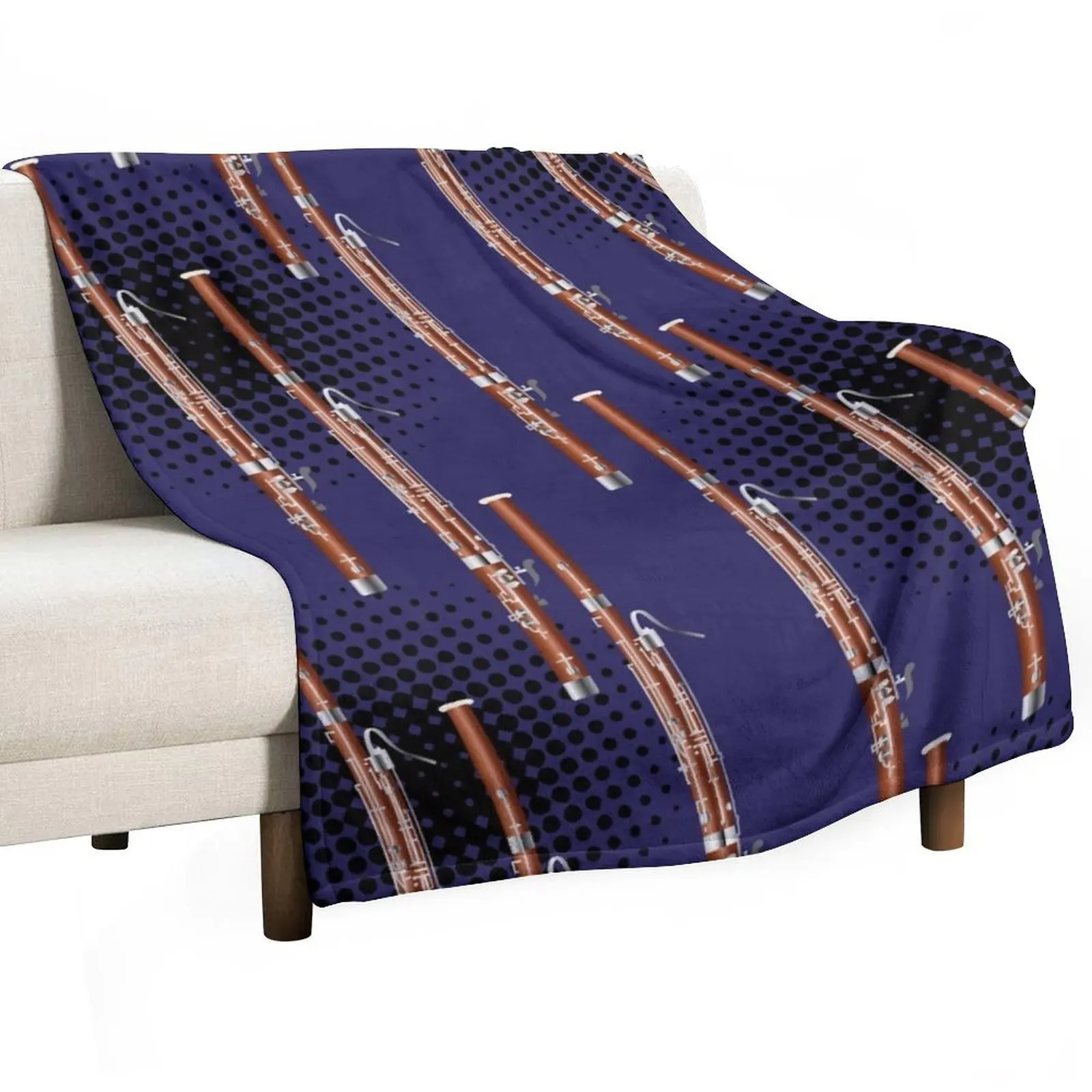 Bassoon on black / purple Throw Blanket Sofa Quilt Warm Blankets