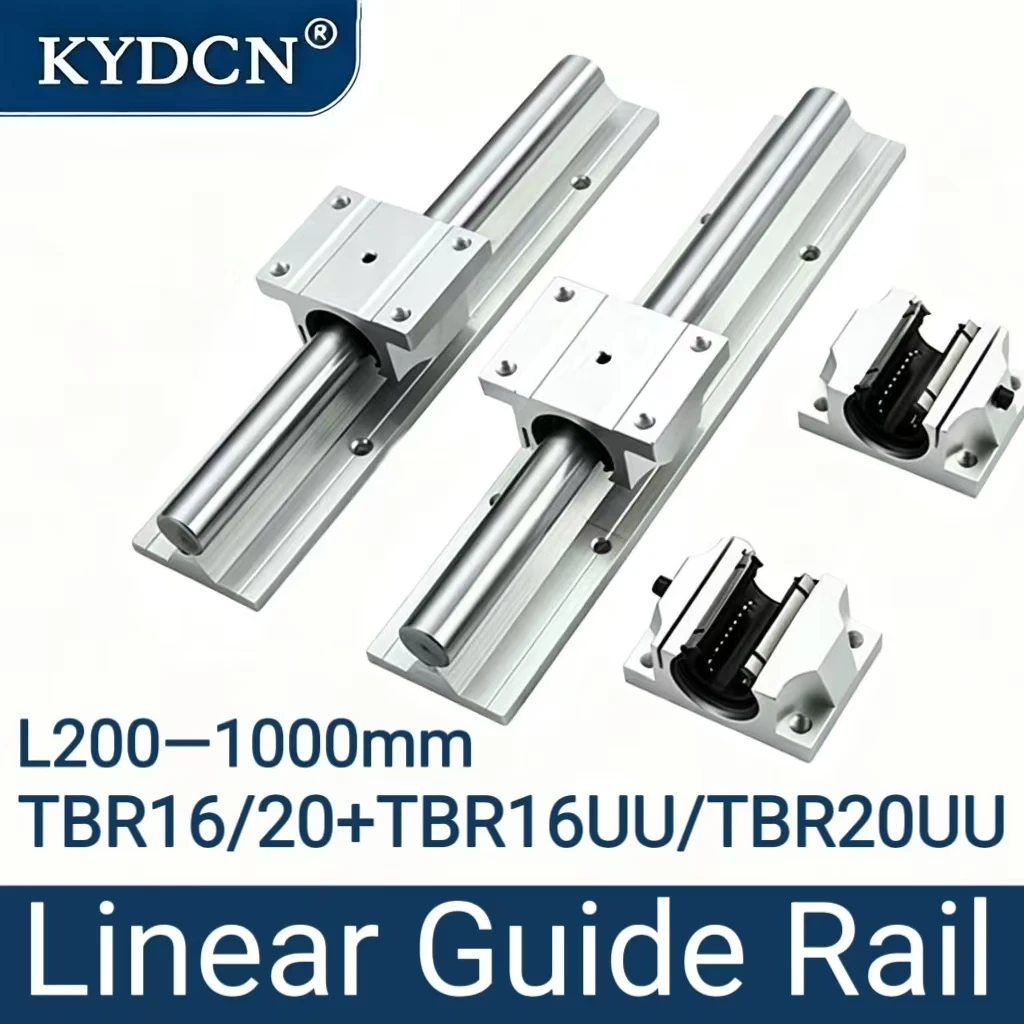 TBR16 TBR20 Linear Slide Rail Bearing Steel 200mm-1000mm with Slider TBR16UU TBR20UU Shaft Set for DIY Home Machine Tools