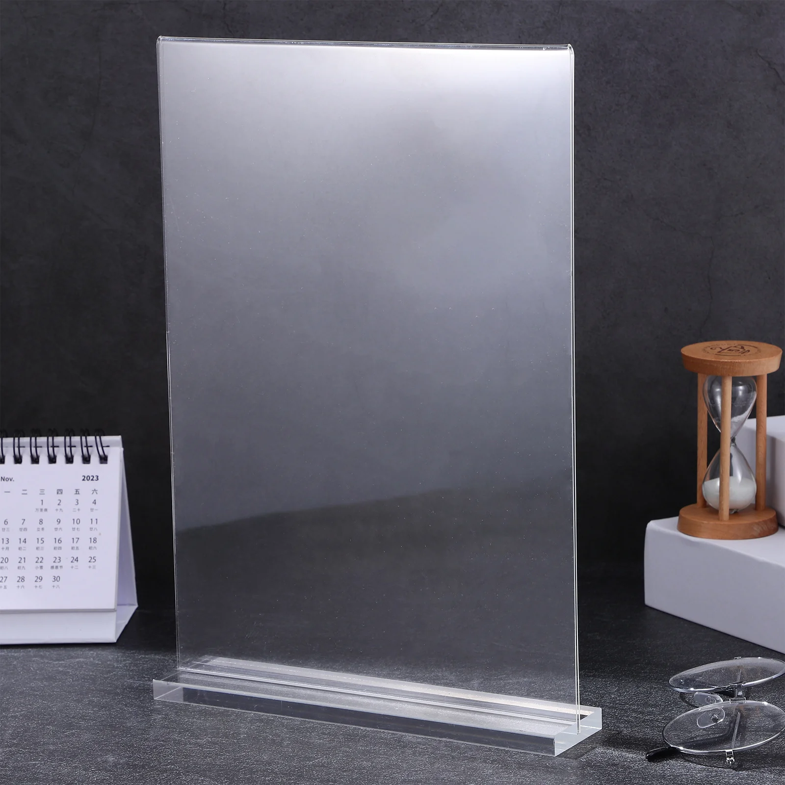 

3Pcs Acrylic Table Sign Holders Clear Transparent Display Stands for Office Store Restaurant Menu Price Brochure Holder