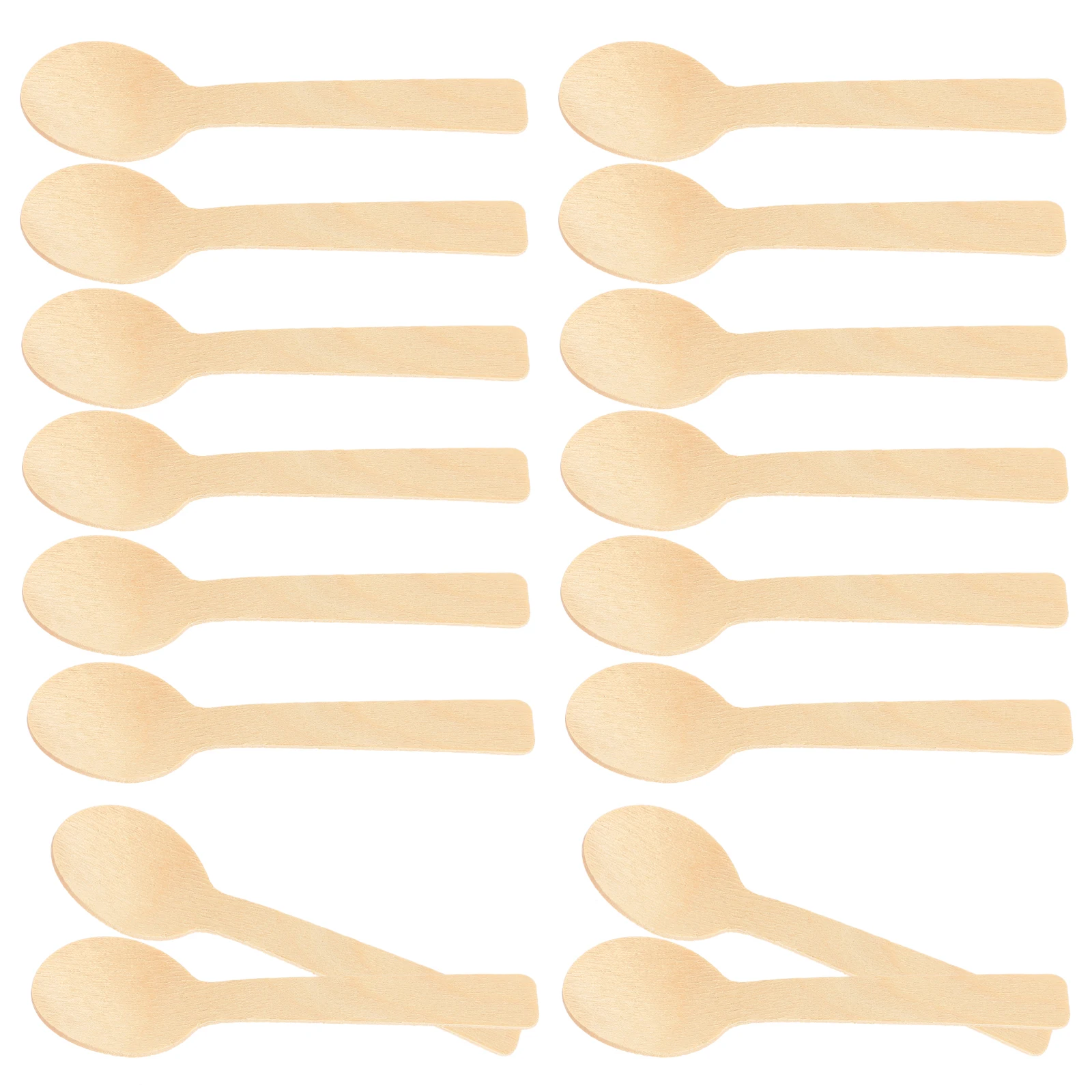 

100 Pcs Wooden Spoons Bamboo Cake Serving Mini Tasting Dessert Ice Cream Spoon Small Mixing Kitchen Party Catering Teaching