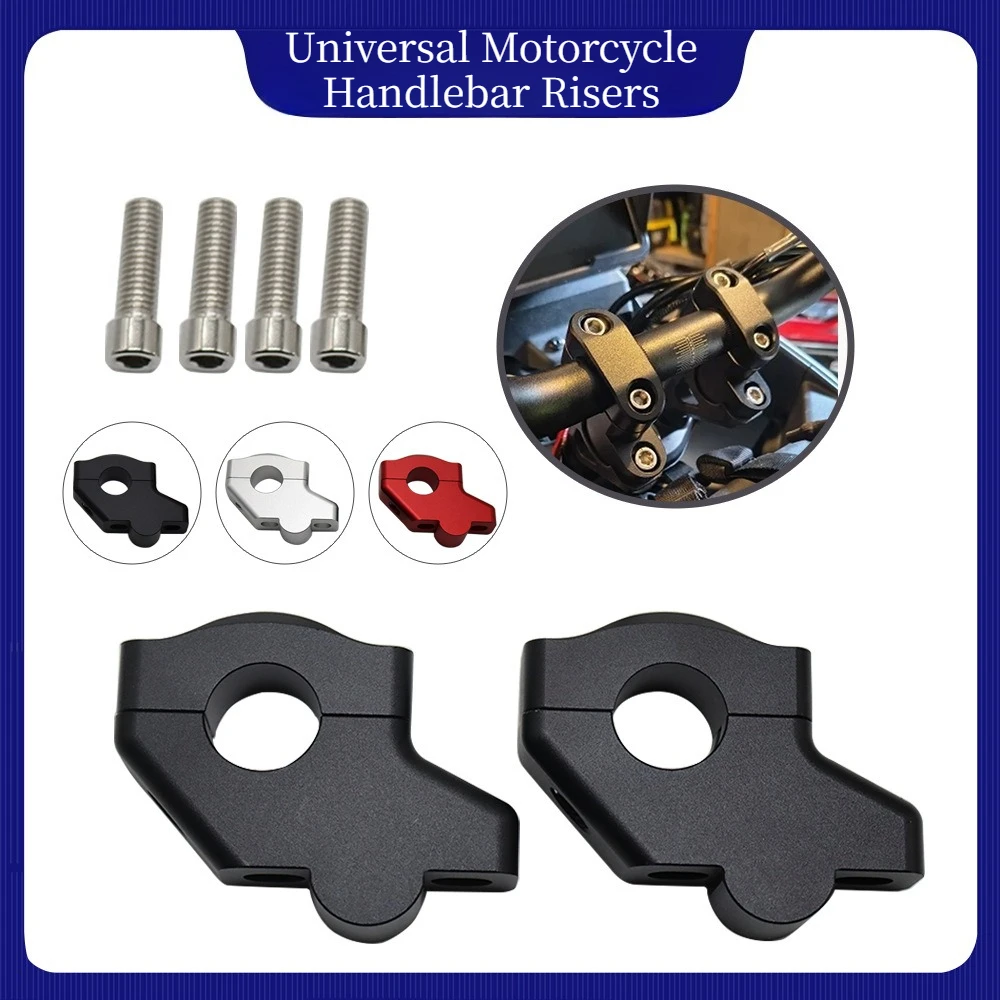 Universal Motorcycle Handlebar Risers Aluminum Alloy Handle Bar Height Extension Mount Modification Parts