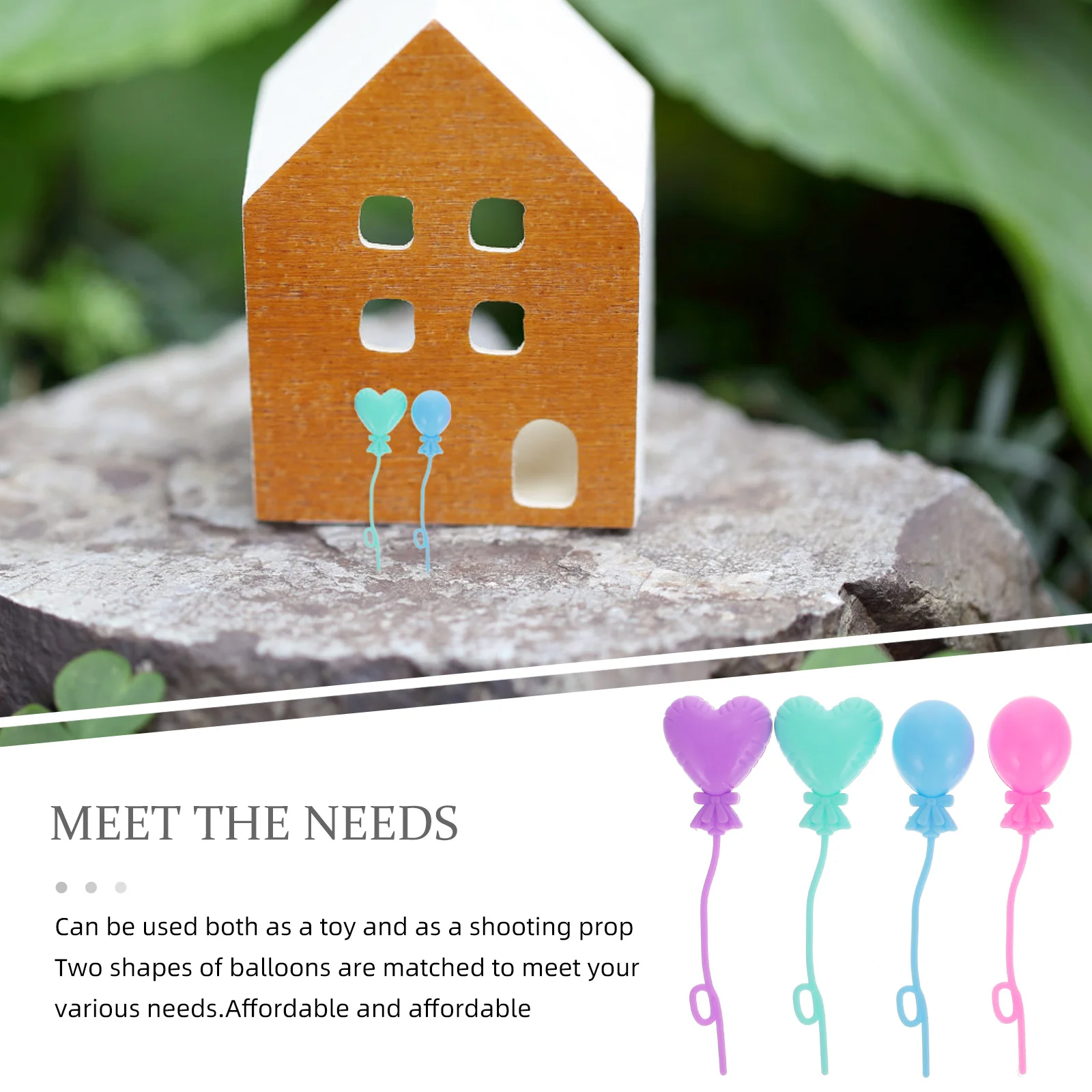 

20Pcs Plastic Mini Balloons Miniature Size Lightweight Fairy Garden Accessories DIY Balloon Decor Miniature Balloons