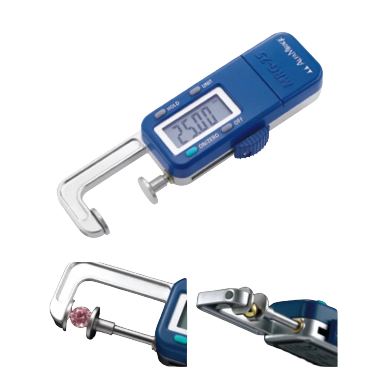 Alfa Mirage MRG-25 Quick Digital Gauge 0.01mm Accuracy Micrometer Handheld Thickness Tester for Jewelry Diamond & Pearls