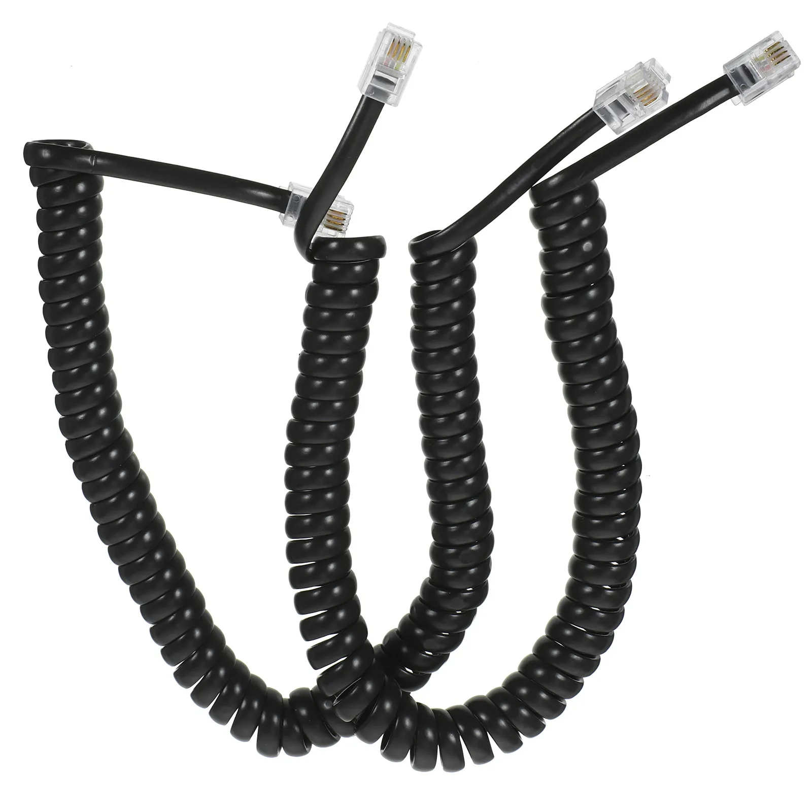 2Pcs Telephone Cord Coiled Phone Cords for Landline Phones Stable Signal Noise Reduction Phone Line Telephone Cords