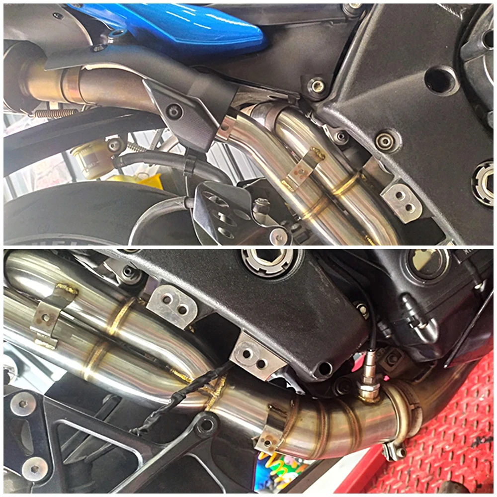 Hot Sale Exhaust Motorcycle Exhaust Middle Link Pip Slip-on For Yamaha YZF-R1 2004 2005 2006 2007 2008 2009 2010 2011 2012-2014 view 6