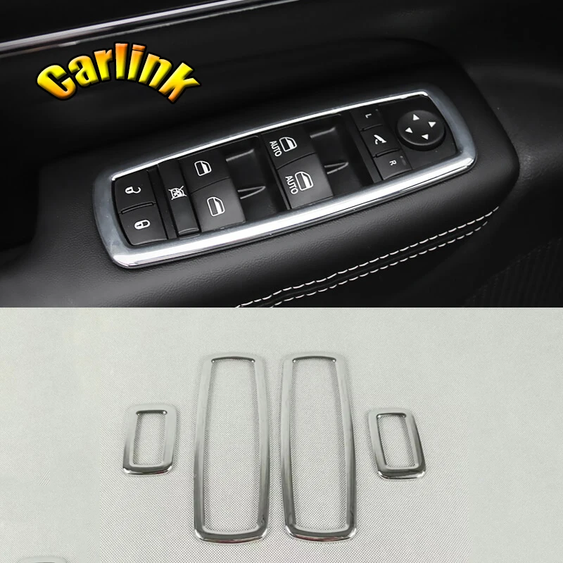 

For Jeep Grand Cherokee 2011 2012 2013 2014 LHD Car Window Glass Lifting Button Switch Panel Cover Sticker Interior Accessories