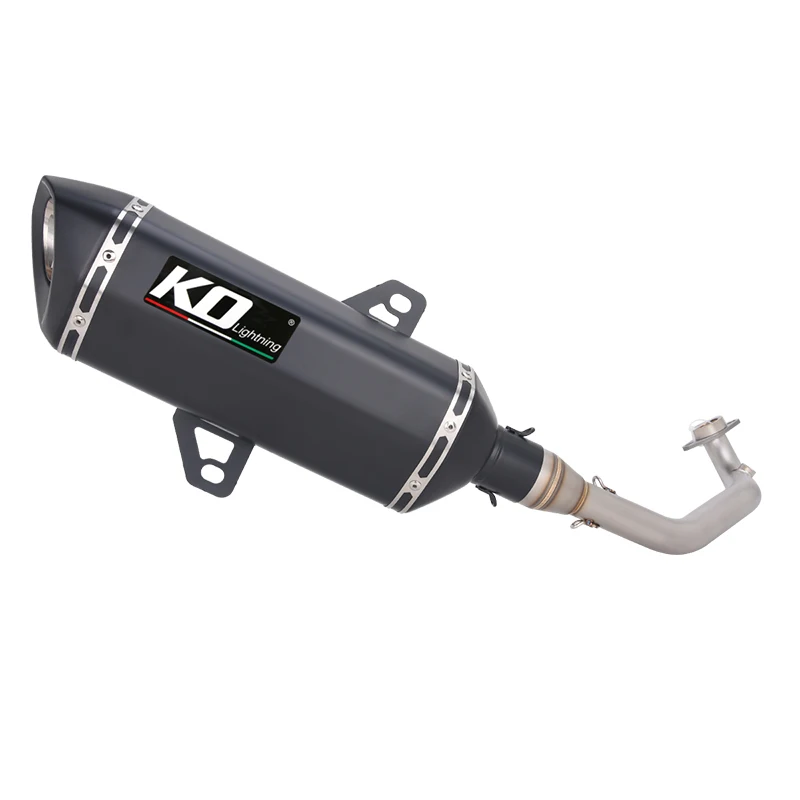 For Zontes 150X 150V 2026 2027 Motorcycle Full Exhaust System Header Link Pipe Slip On Black Muffler With Removable DB Killer