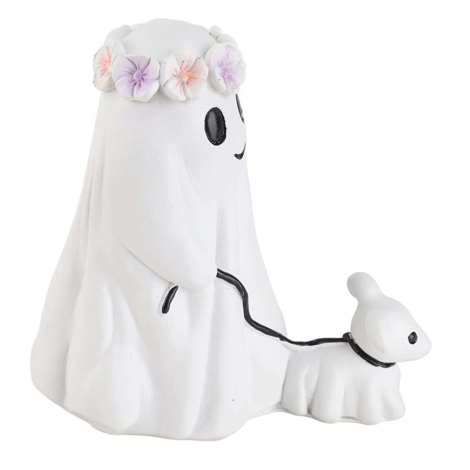 Halloween Ghost-Dog Statue 15cm Height Garland Spooky Ghost Walking Dog Figurine Home Decoration Decorative Resin