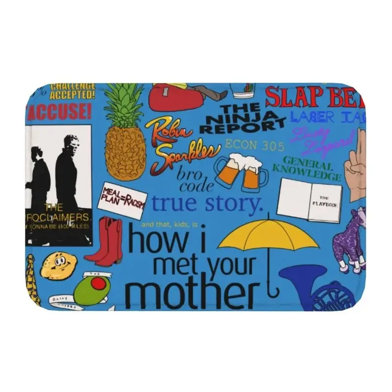 تدخل مينيسو كيف قابلت والدتك، سجادة مدخل الباب الأمامي، عرض تلفزيوني خارجي، ممسحة المطبخ، سجادة المرحاض