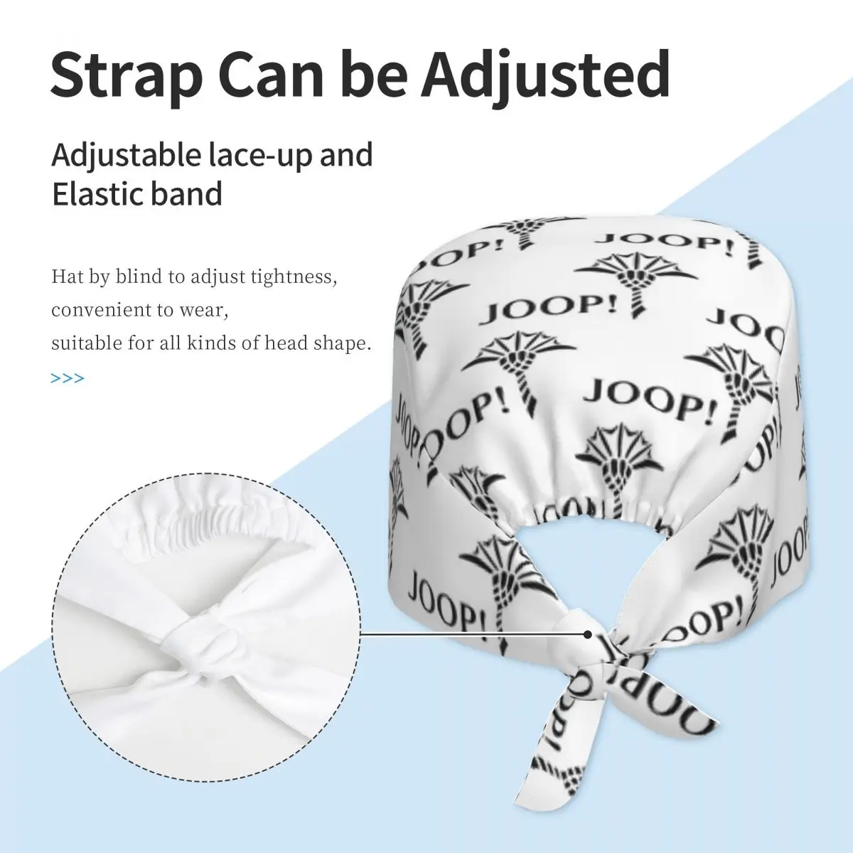 مضحك مطبوعة Joop كول (3) فرك قبعة الطبيب العمل الجراحية قبعة الرجال النساء قابل للتعديل قبعات التمريض لطبيب الأسنان