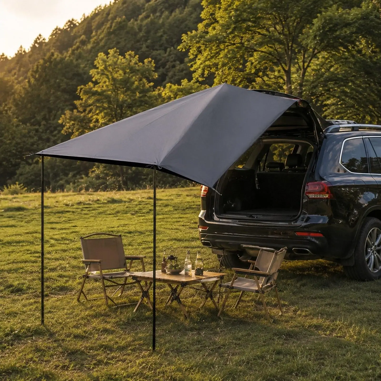 

Camping Awning for Car Sun Protection Outdoor Polyester Canopy Tent Shelter for SUV Truck Van