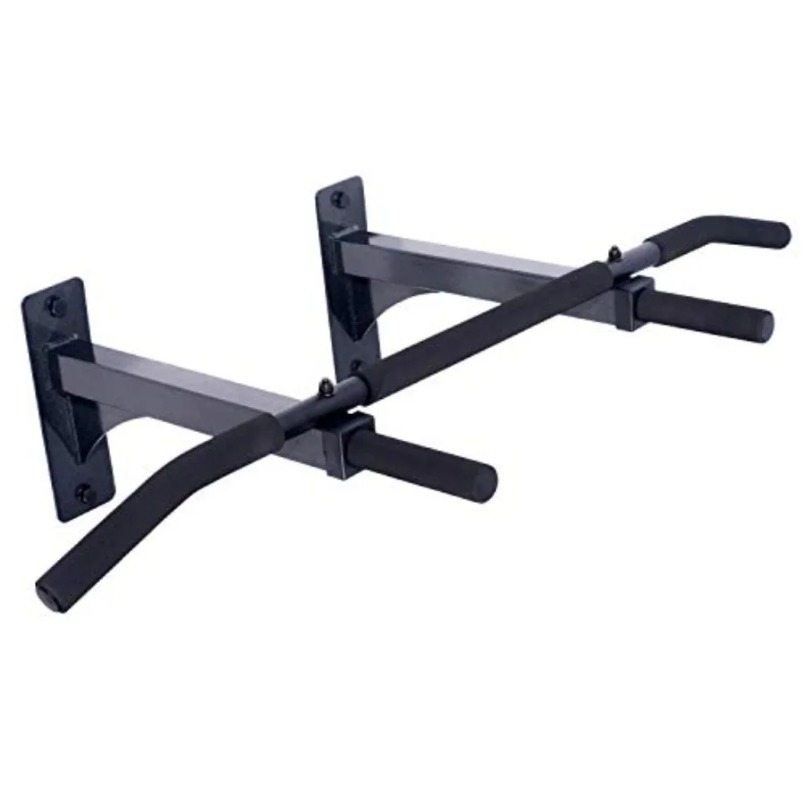 

Wall Mount Pull Up Bar for Home Gym Use, Steel Construction, Black Finish, Extra Clearance Design Fits 16 Inch Stud Spacing