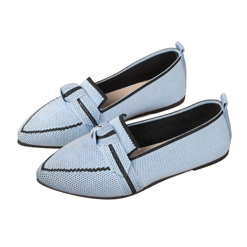 Damen-Flats 2026 Neue Gestrickte Slipper Atmungsaktive Bequeme Einfarbige Schuhe Lässige Spitzzehen-Wanderschuhe Sneakers für Damen – Detail 22