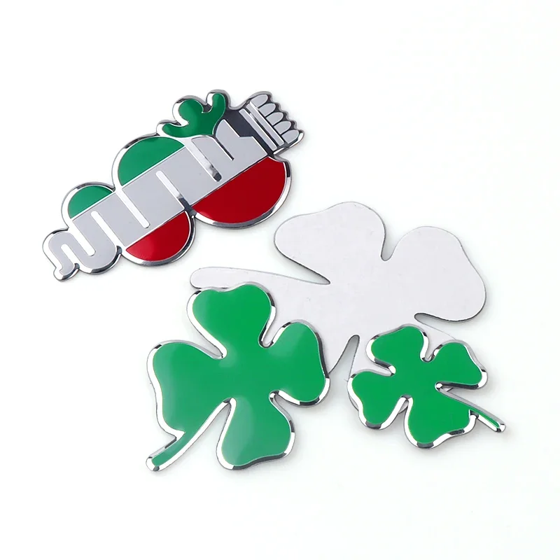 3D Aluminum Four Leaf Clover Emblem Car Styling Body Trunk Decoration Sticker For Alfa Romeo Tonale GT 147 156 159 166 Sportiva