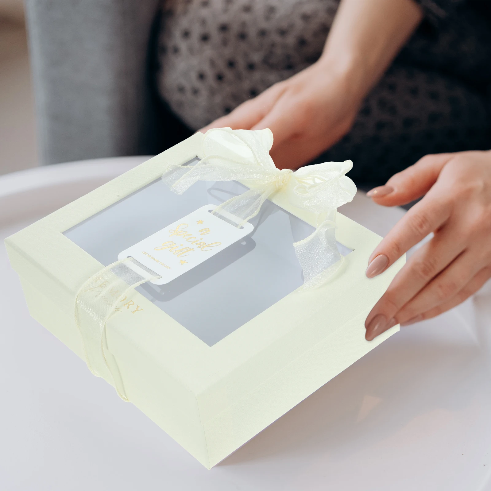 

1 Set Of Durable Paper Gift Boxes With Pp Material Elegant Packaging For Wedding, Valentine'S Day, Christmas Bulk Small Gift