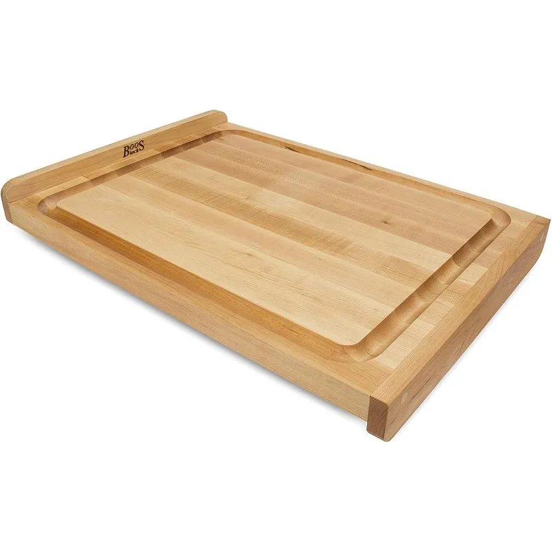 

Block Large Reversible Wood Countertop Cutting Board with Juice Groove, 1.25-Inch Thickness, 23 3/4" x 17 1/4" x
