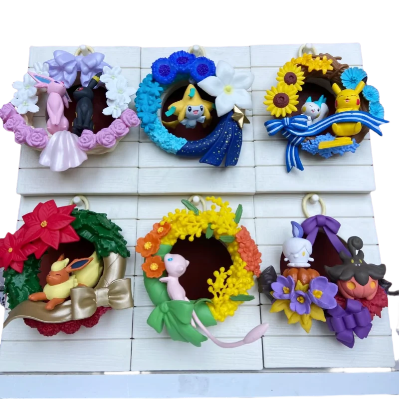 Rement Pokemon ดอกไม้ Garland Season ของสะสมการ์ตูนอะนิเมะกล่องตาบอดเดสก์ท็อปตกแต่งของขวัญวันเกิดของเล่นเด็ก