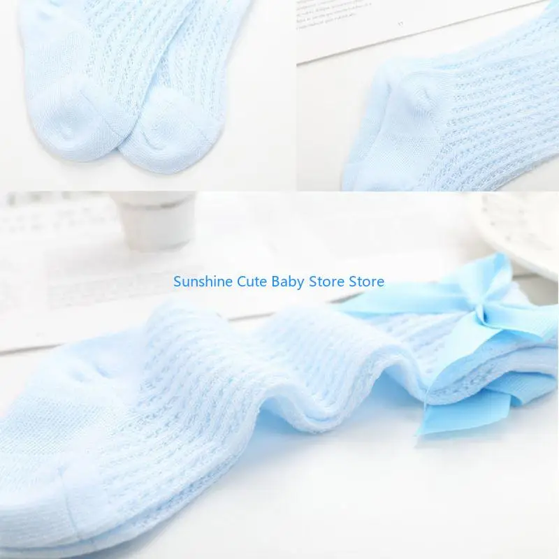 C5AF الرضع الصغار القوس متماسكة الجوارب القطنية أنبوب تكدرت جوارب 4 ألوان القطن